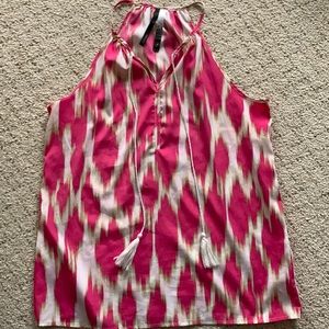 Sleeveless top with tassels